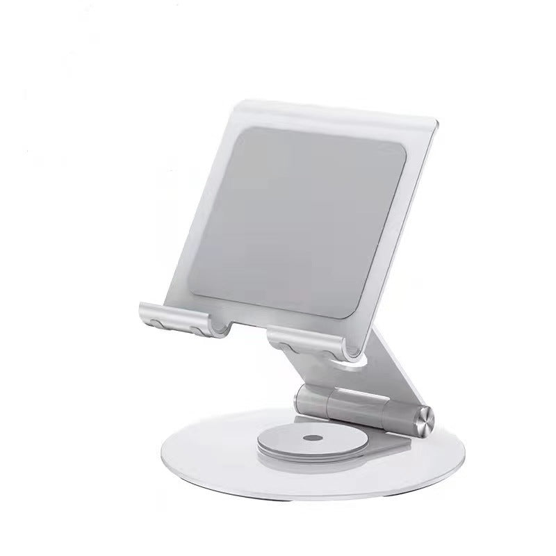 Support argent réglable pour tablette et smartphone, avec plateau incliné et base ronde
