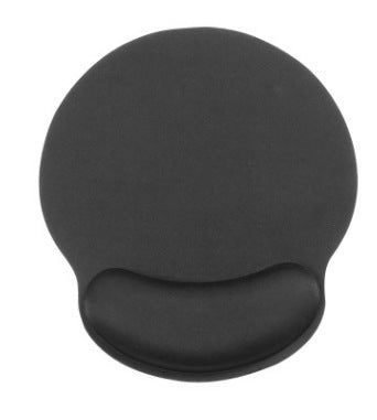 Tapis de souris noir avec repose-poignet intégré, vu de dessus